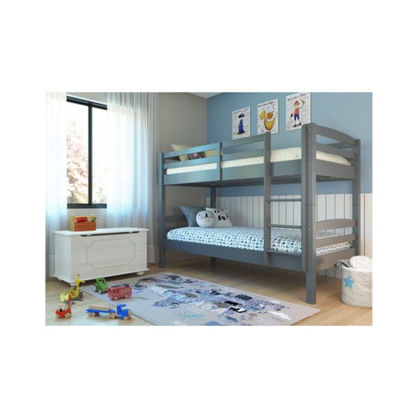 Inter Link Etagenbett Annika 90x200 cm Kiefer Massivolz grau lackiert