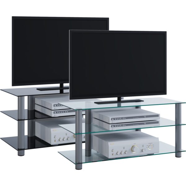 VCM TV Möbel Sideboard Fernsehschrank Rack Fernseh Board Alu Glas Tisch Netasa
