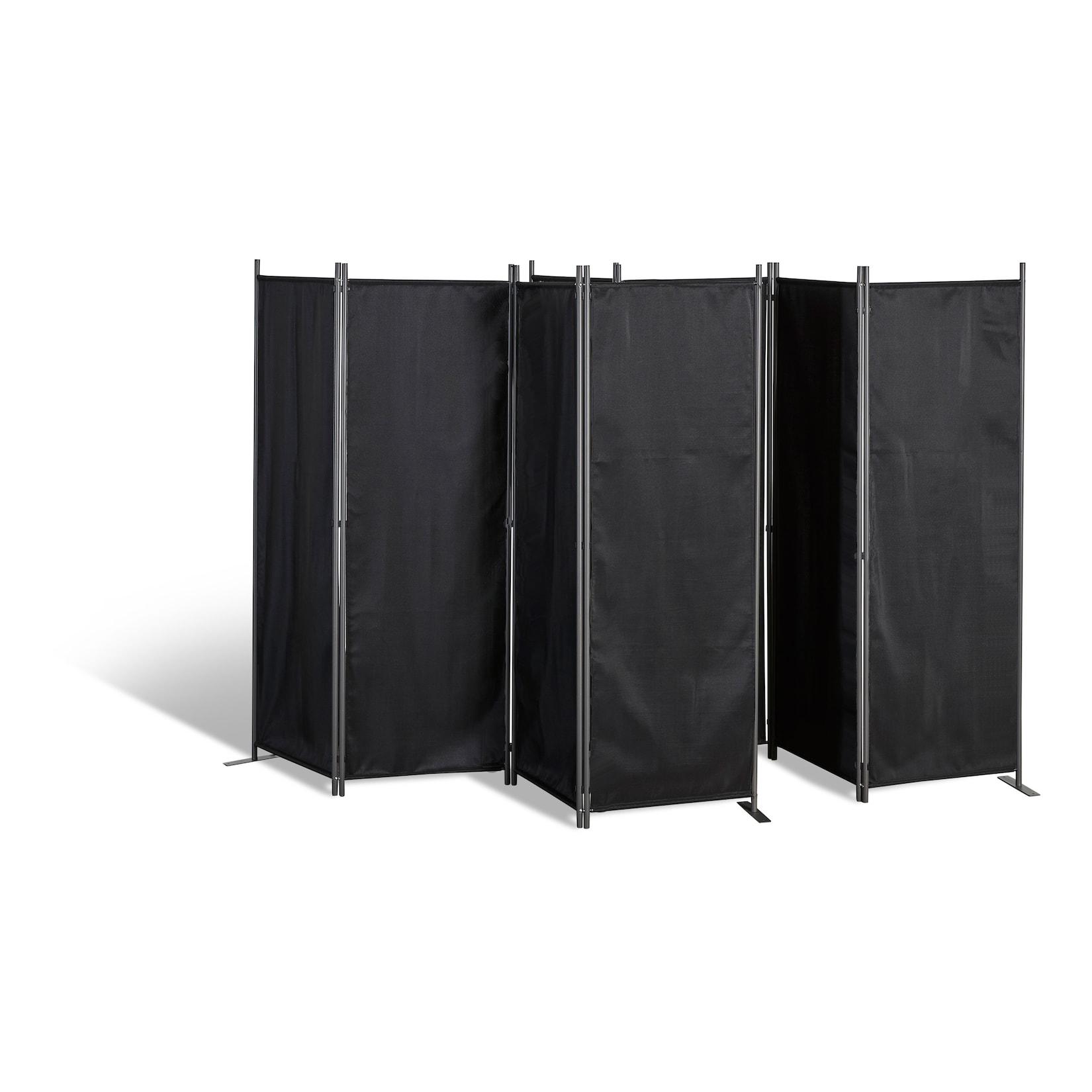 Grasekamp 2 Stück Paravent 4tlg Raumteiler Trennwand Sichtschutz Schwarz