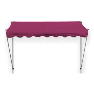 Grasekamp Klemmmarkise Ontario 255x130cm Bordeaux  Balkonmarkise höhenverstellbar von  200cm-320cm