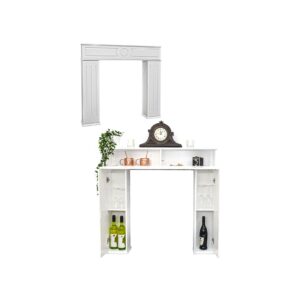 Geheimfach Kaminkonsole mit Stauraum - 107x100 Kaminumrandung Holz Kaminrahmen