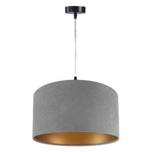 Pendelleuchte Hängeleuchte Jalua P Velours grey & gold Ø 40 cm 10624