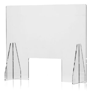 e-Trado Schutzwand Stellwand Thekenaufsatz Acrylglas mit Durchreiche
