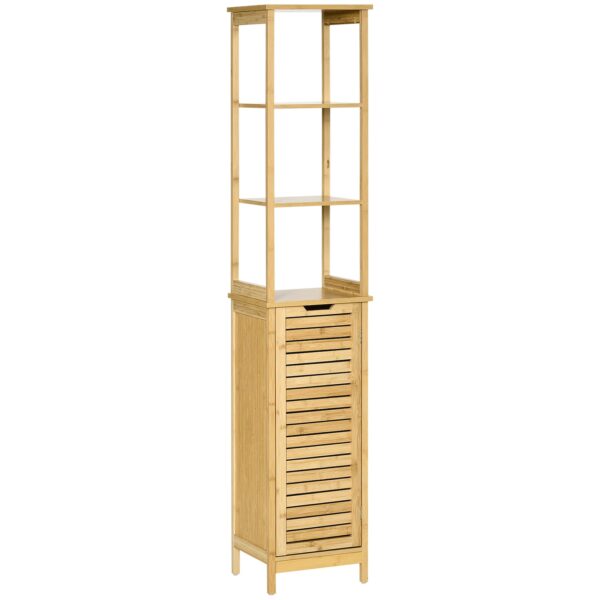 kleankin Badezimmerschrank mit 3 Ablagen natur 25L x 34B x 30H cm
