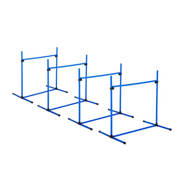 PawHut Agility Hürdenset als 4er Set blau 95 x 65 x 95 cm (LxBxH)