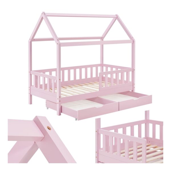 Juskys Kinderbett Marli 90 x 200 cm mit Matratze