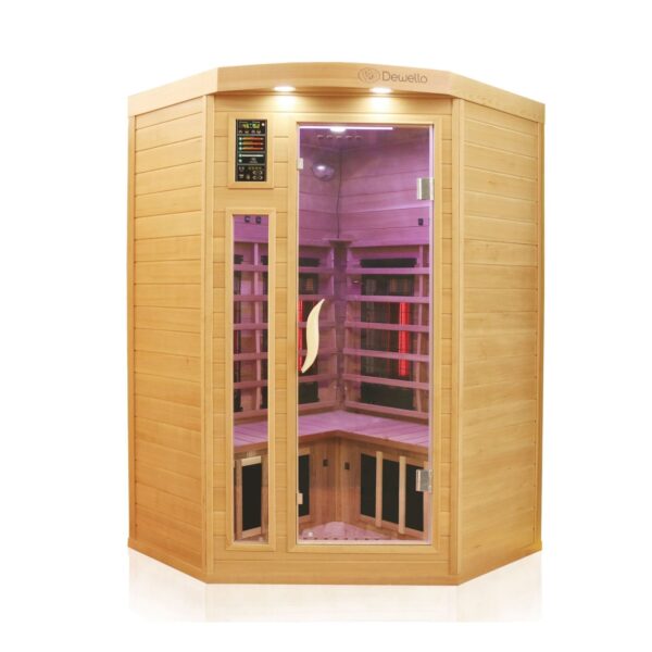 Dewello® Infrarotkabine Infrarotsauna LAKEFIELD PRO Hemlock-Zeder 140cm x 140cm inkl. Vollspektrumstrahler