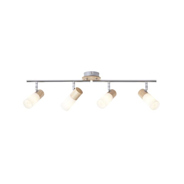 BRILLIANT Lampe Babsan Spotrohr 4flg holz hell/weiß   4x C35
