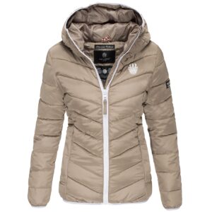 NAVAHOO Damen Steppjacke stylische Winterjacke mit Kapuze Elva
