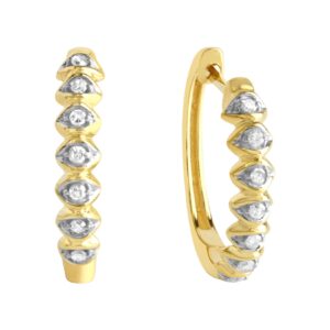 Diamonds by Ellen K. Creolen 375 Gold gelb zweifarbig Diamant 0
