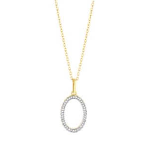 Diamonds by Ellen K. Anhänger mit Kette 925 Sterling Silber vergoldet gelb zweifarbig Diamant 0