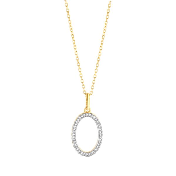 Diamonds by Ellen K. Anhänger mit Kette 925 Sterling Silber vergoldet gelb zweifarbig Diamant 0