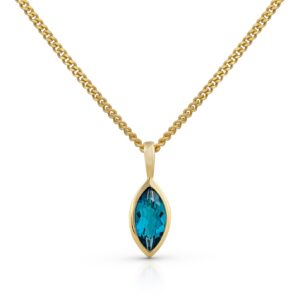 Orolino Anhänger mit Kette 585 Gold gelb Topas blau