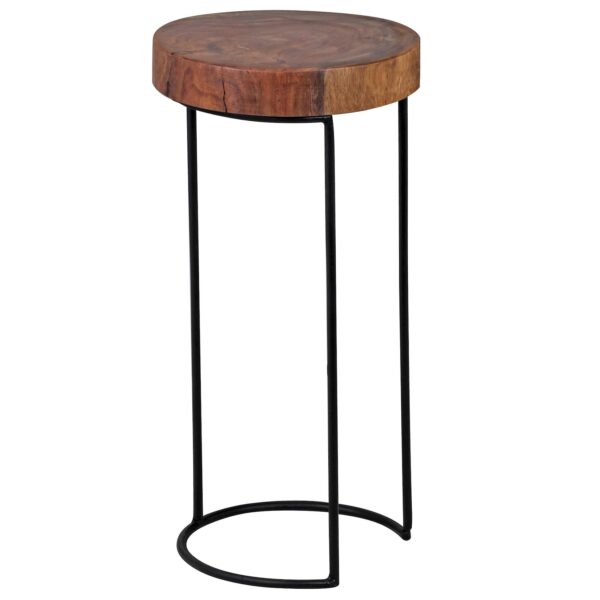 KADIMA DESIGN Beistelltisch INDI Massivholz: Baumstamm-Tischplatte
