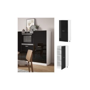 Vicco Vorratsschrank Küchenschrank R-Line Solid Weiß Schwarz 60 cm modern große Tür