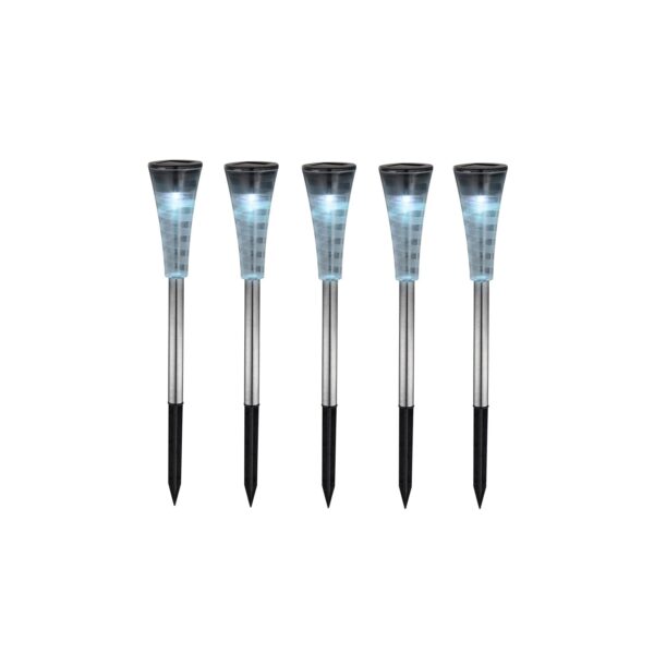 5er Set RGB LED Solarleuchten aus Edelstahl mit Farbwechsler