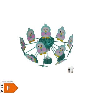 RGB LED Kinderzimmer Deckenbeleuchtung mit Eulen VIKI 2