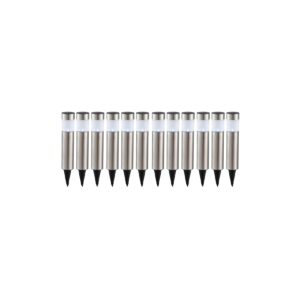 12er Set LED Edelstahl Solarleuchten