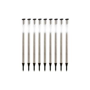 9er Set LED Edelstahl Solar Steckleuchten